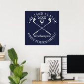 Golf Tournament Classic Event Navy Blue Sign ポスター (ホームオフィス)