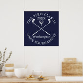 Golf Tournament Classic Event Navy Blue Sign ポスター (キッチン)