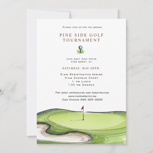  Golf Tournament Country club 招待状 (正面)