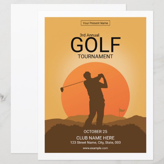 Golf Tournament Flyer Template (正面/裏面)