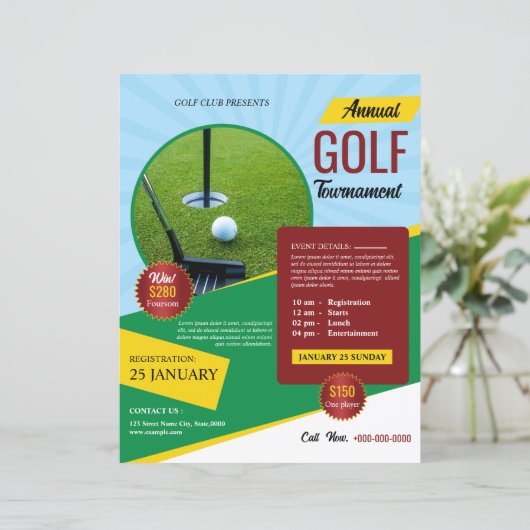 Golf Tournament Flyer Template (スタンド正面)