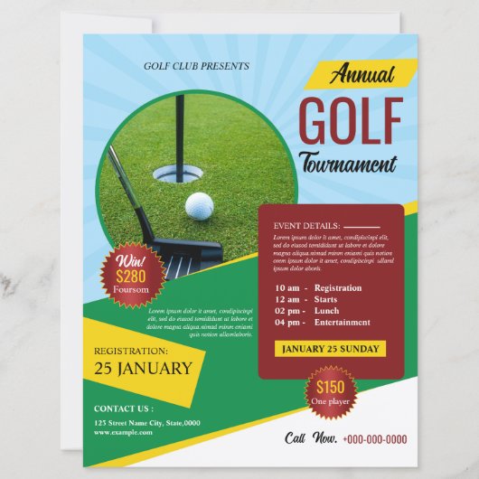 Golf Tournament Flyer Template (正面)