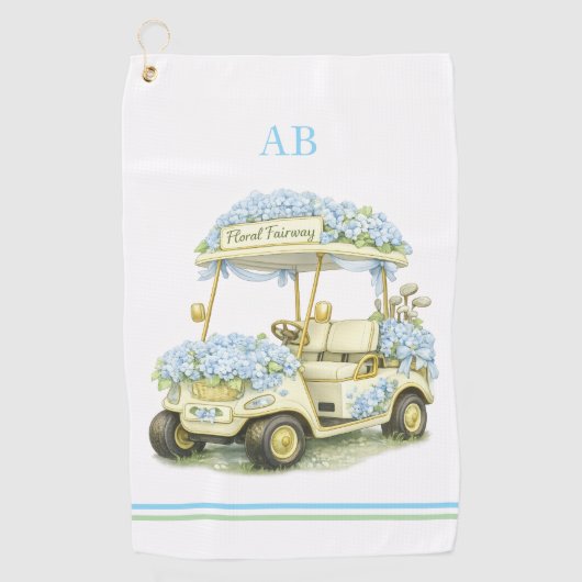 Golf Towel | Floral Fairway Monogram ゴルフタオル (正面)