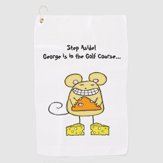 Golf Towel Mouse Cheese Pizza  ゴルフタオル (正面)