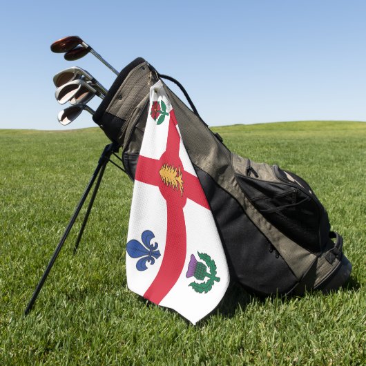 Golf Towel with flag of Montreal, Canada ゴルフタオル (グリーン)