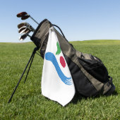 Golf Towel with flag of Seoul, South Korea ゴルフタオル (グリーン)