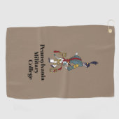 * GOLF TUTOLO （茶色）とPMC Cadetロゴ誇りを持った付き ゴルフタオル (横)