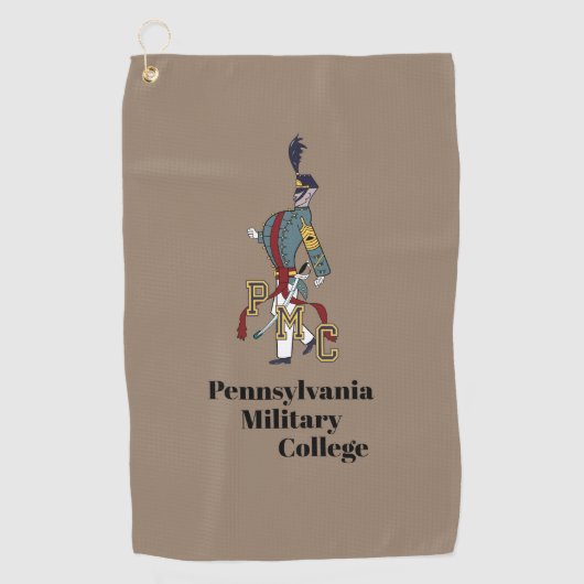 * GOLF TUTOLO （茶色）とPMC Cadetロゴ誇りを持った付き ゴルフタオル (正面)
