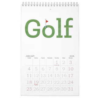 GOLF typography 2026 Hanging Wall カレンダー