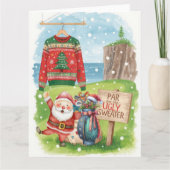Golf Ugly Sweater Christmas Party  カード (正面)