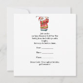 Golf Ugly Sweater Christmas Party Invitation Card セーブザデート (裏面)