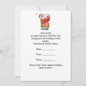 Golf Ugly Sweater Christmas Party Invitation Card 招待状 (裏面)