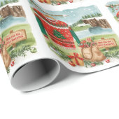 Golf Ugly Sweater Christmas Party with Santa Claus ラッピングペーパー (ロールコーナー)