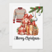 Golf Ugly Sweater themed for golfer Christmas  シーズンカード (正面/裏面)