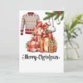 Golf Ugly Sweater themed for golfer Christmas  シーズンカード (スタンド正面)