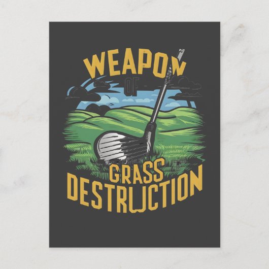 Golf Weapon of Grass Destruction Art ポストカード (正面)