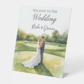 Golf wedding Birde and Groom on Putting Green 台座サイン (正面)