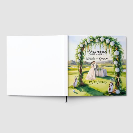 GOLF Wedding  Bride and Groom Golfer Golf Balls ゲストブック (全面)