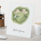 Golf Wedding Bride and Groom on putting green 台座サイン (インサイチュ)