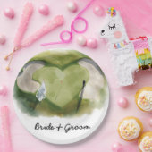 Golf wedding bride groom golf ball tee with love ペーパープレート (パーティー)