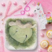 Golf wedding bride groom golf ball tee with love ペーパープレート (パーティー)