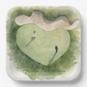 Golf wedding bride groom golf ball tee with love ペーパープレート (正面)