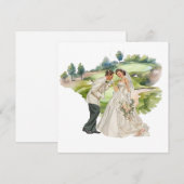 Golf wedding Bride & Groom on Golf Course card (正面/裏面)