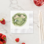 Golf wedding bride groom on putting green 縁ありカクテルナプキン (インサイチュ)