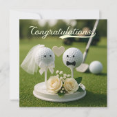 Golf Wedding Congratulations with bride and groom  (正面)
