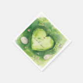 Golf wedding heart shaped golf course スタンダードカクテルナプキン (角)