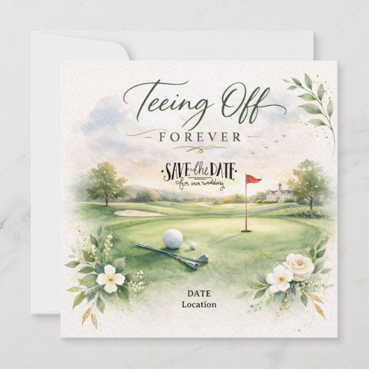 GOLF WEDDING Let’s Par-Tee Save the Date セーブザデート (正面)