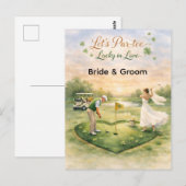 Golf Wedding Lucky in Love St. Patrick's Day theme ポストカード (正面/裏面)