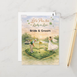 Golf Wedding Lucky in Love St. Patrick's Day theme ポストカード