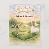 Golf Wedding Lucky in Love St. Patrick's Day theme ポストカード (正面)
