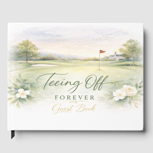 Golf Wedding Napkins | Teeing Off Forever Country  ゲストブック (正面)