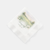 Golf Wedding Napkins | Teeing Off Forever Country  縁ありカクテルナプキン (角)