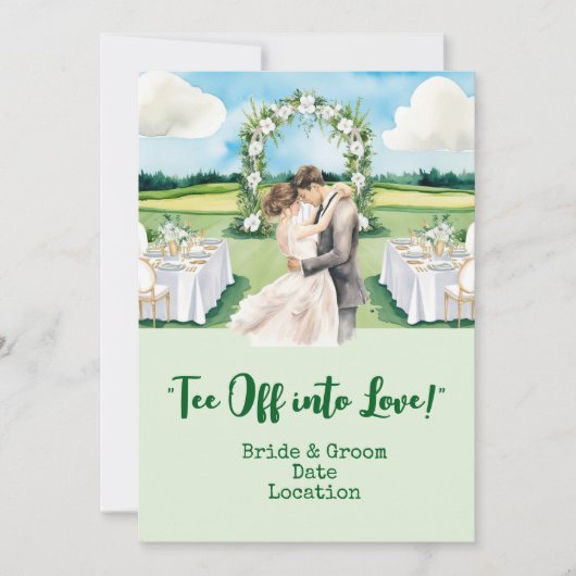 Golf Wedding on the golf course 招待状 (正面)