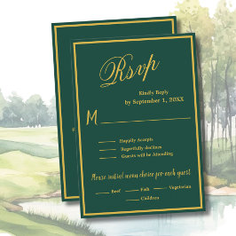 Golf Wedding RSVP Card QR Code Optional 