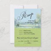Golf Wedding RSVP Card QR Code Optional  (正面)