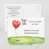 Golf Wedding Save the Date Elegant Golf Course  ポストカード (正面/裏面)