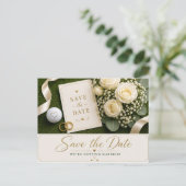 Golf Wedding Save the Date Invitation ポストカード (スタンド正面)