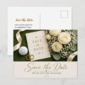 Golf Wedding Save the Date Invitation ポストカード (正面/裏面)