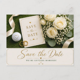 Golf Wedding Save the Date Invitation ポストカード