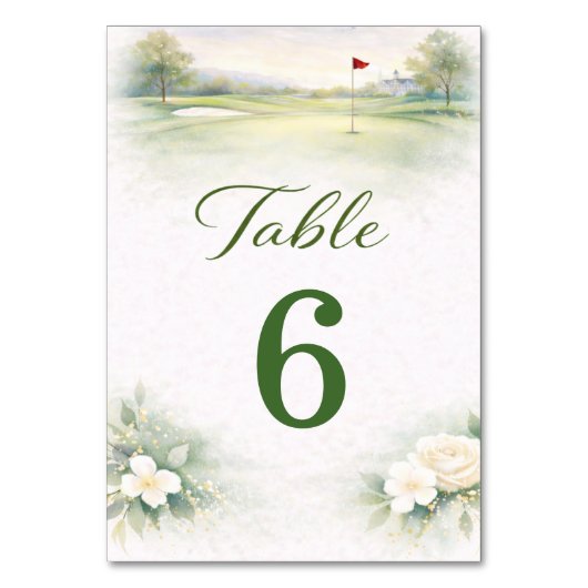 Golf Wedding Table Number Card テーブルナンバー (正面)