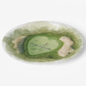 Golf wedding text bride groom on putting green ペーパープレート (アングル)