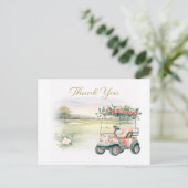 GOLF WEDDING thank you card with golf cart  ポストカード (スタンド正面)