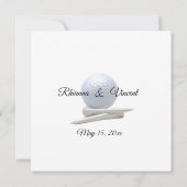 Golf Wedding Theme White Invitations 招待状 (裏面)