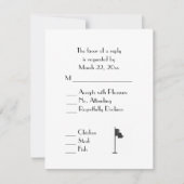 Golf Wedding Theme White Menu RSVP (正面)