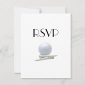 Golf Wedding Theme White Menu RSVP (裏面)
