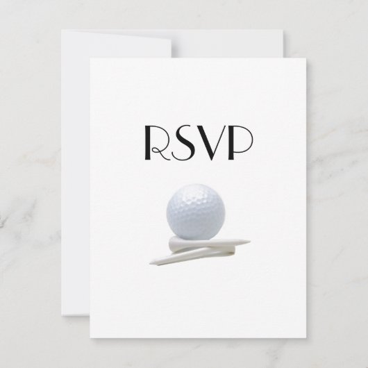 Golf Wedding Theme White Menu RSVP (裏面)
